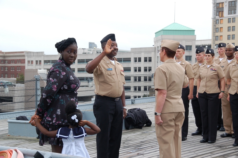 Naval Museum hosts a re-enlistment ceremony