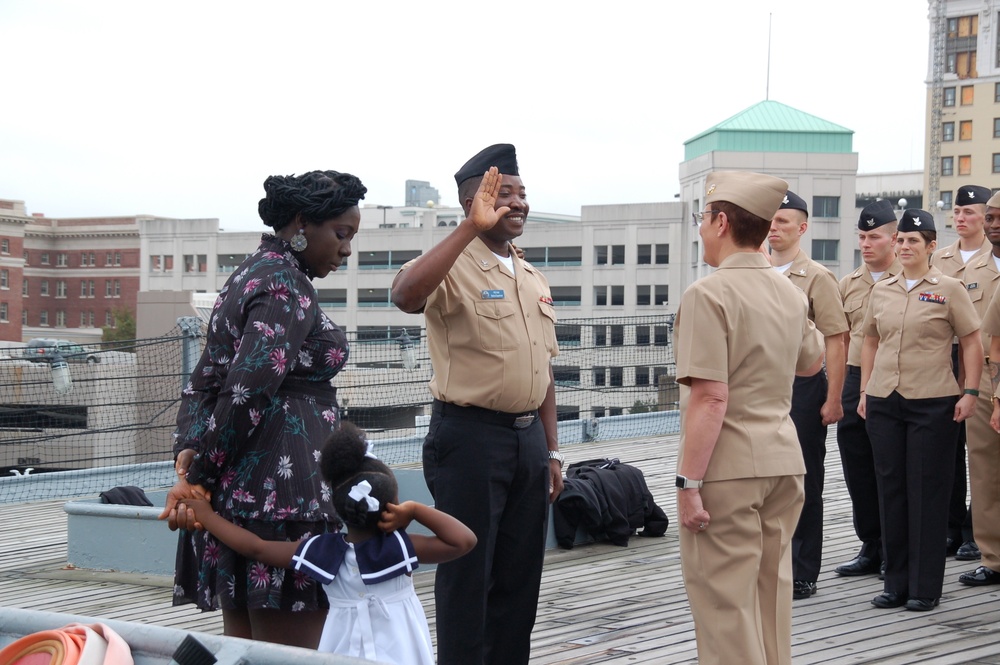 Naval Museum hosts a re-enlistment ceremony