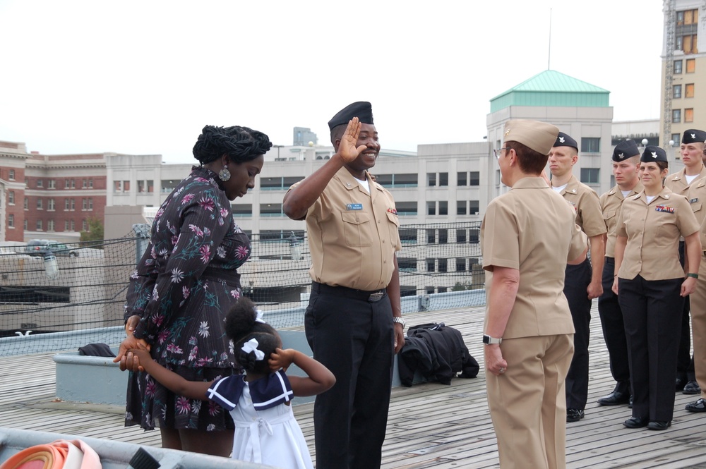 Naval Museum hosts a re-enlistment ceremony