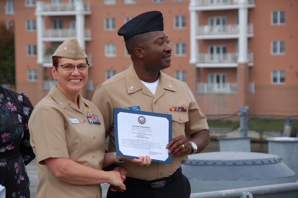 Naval Museum hosts a re-enlistment ceremony