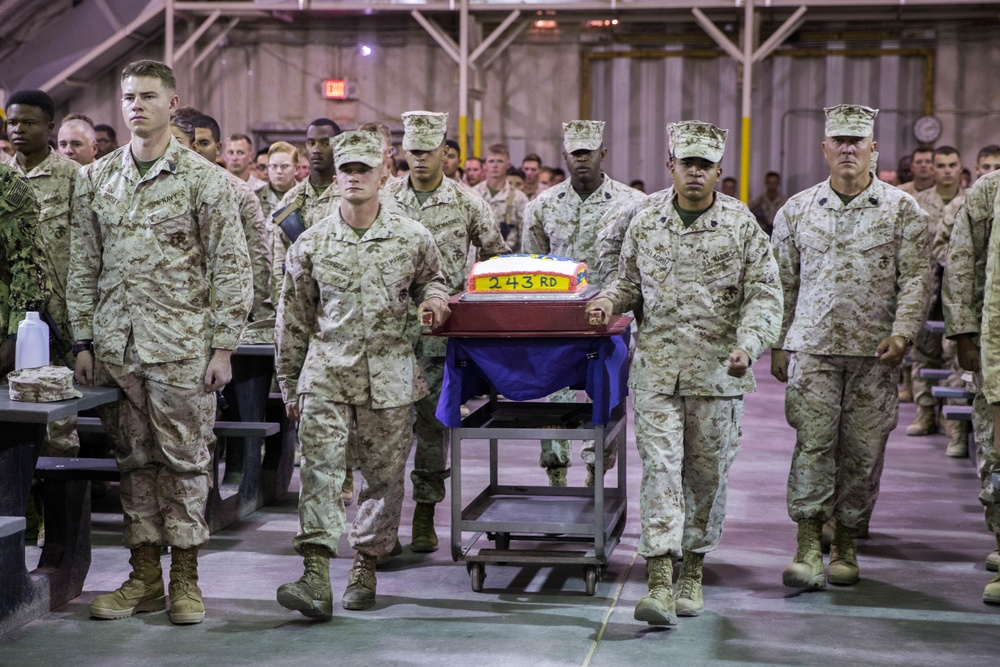 243rd Marine Corps Birthday cake cutting ceremony ITX 1-19