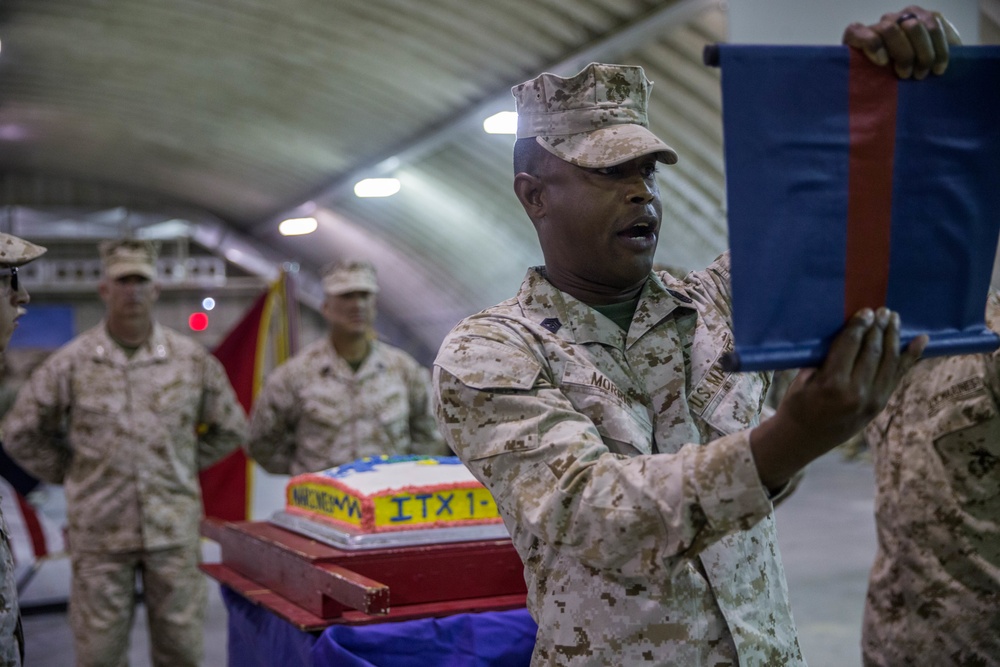 243rd Marine Corps Birthday cake cutting ceremony ITX 1-19