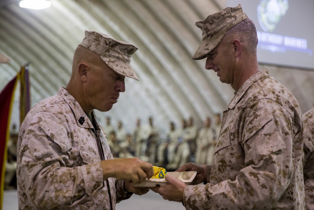 243rd Marine Corps Birthday cake cutting ceremony ITX 1-19