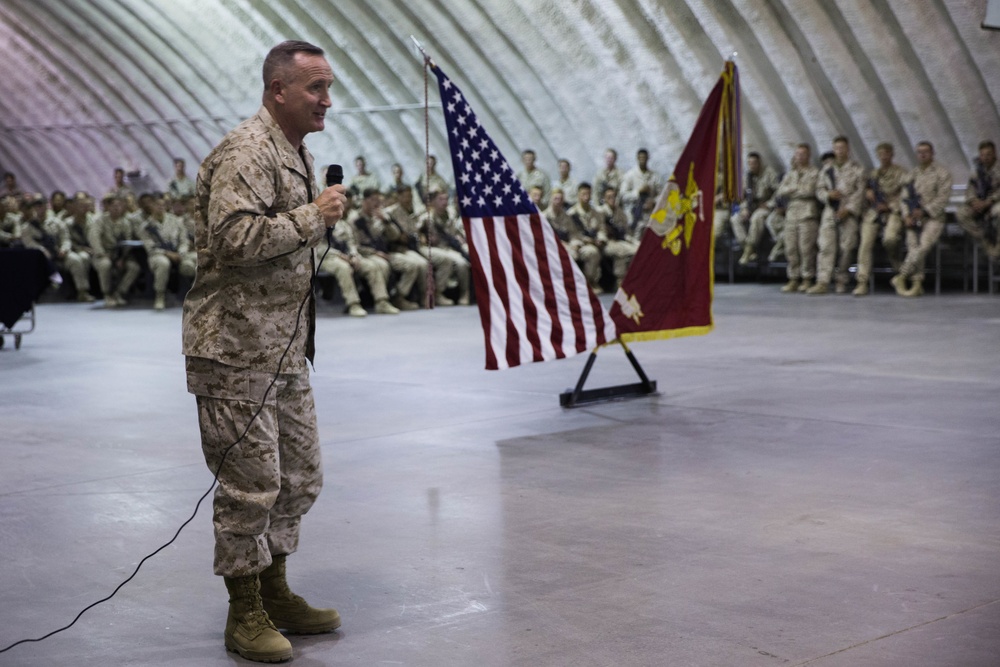 243rd Marine Corps Birthday cake cutting ceremony ITX 1-19