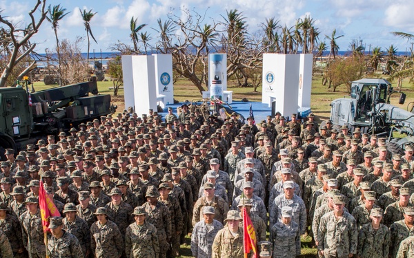 NMCB 1, 31 MEU, CLB 31, 36 CES, 36 MDG and 36 CRG Group Photo During Recovery Efforts in Tinian