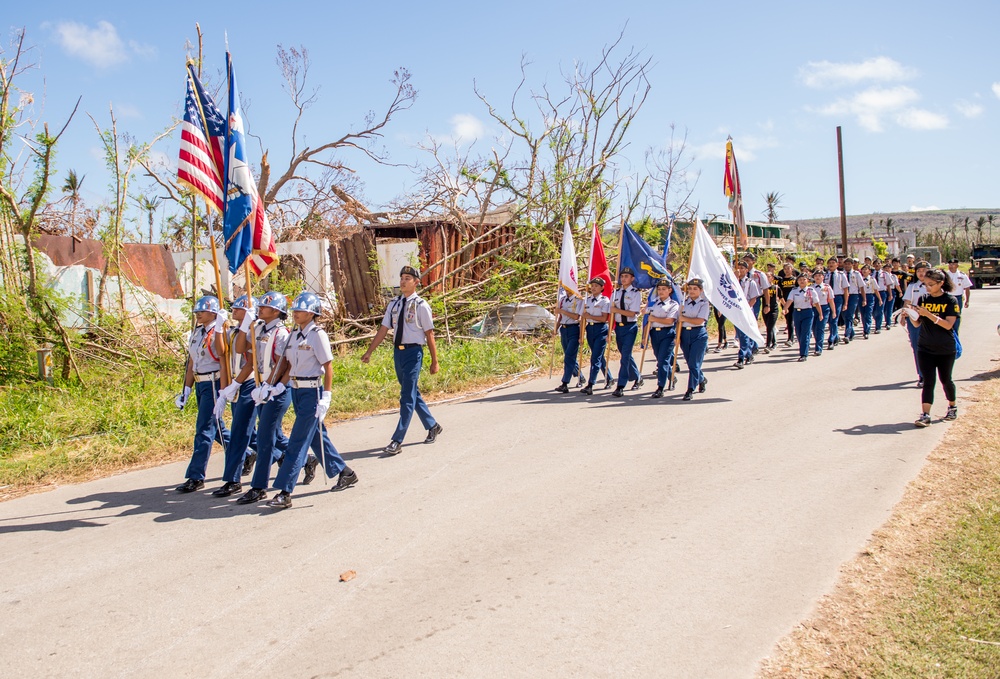 Veterans Day Ceremony During Recovery Efforts in Tinian