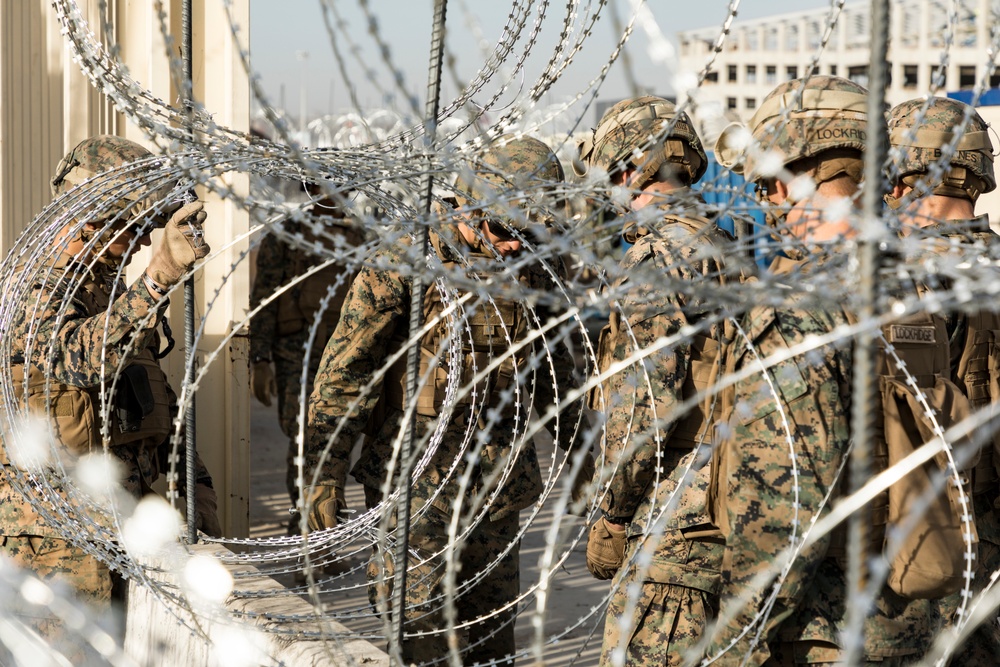 DOD prepares barriers for lane closures at the San Ysidro Port of Entry