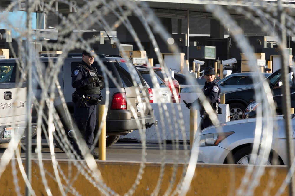 DOD prepares barriers for lane closures at the San Ysidro Port of Entry