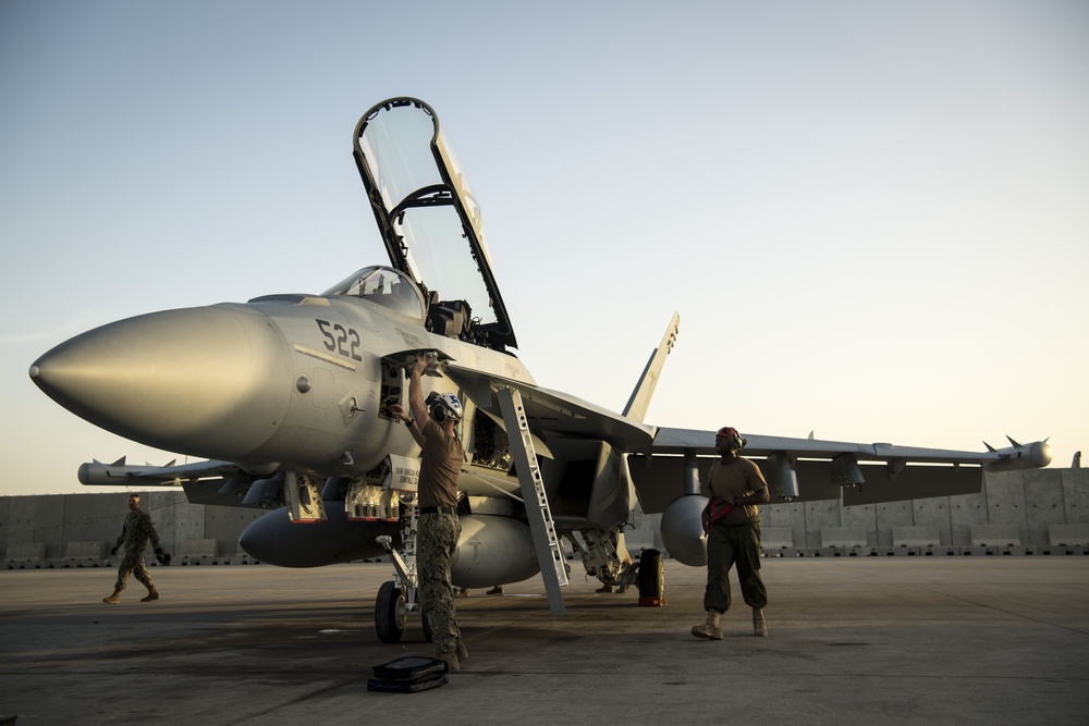 Marine EA-18Gs Arrive at Al Udeid Air Base