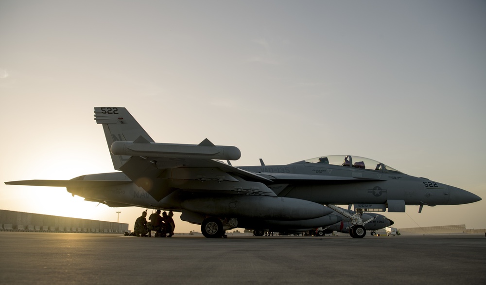 DVIDS - Images - Marine EA-18Gs Arrive at Al Udeid Air Base [Image 9 of 11]