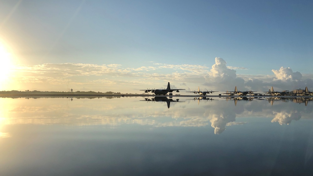 Hurlburt Field AC-130 gunships after rainstorm