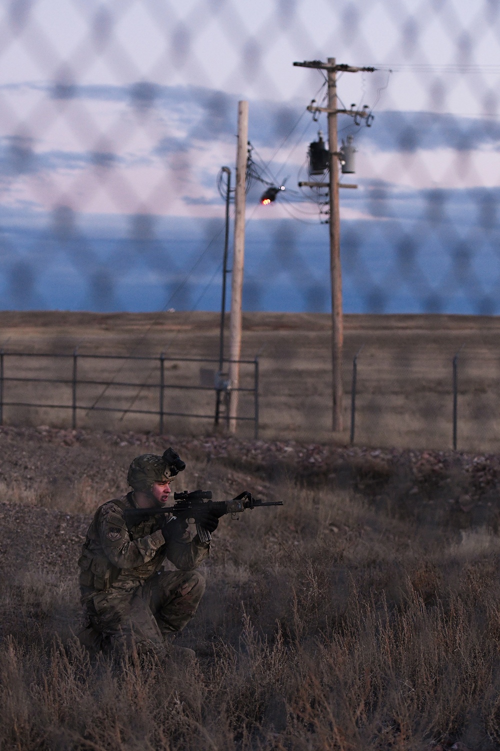 A member of the 341st Security Forces Group practices a launch facility recapture during Global Thunder 19, Oct. 30, 2018, at Malmstrom Air Force Base, Mont.