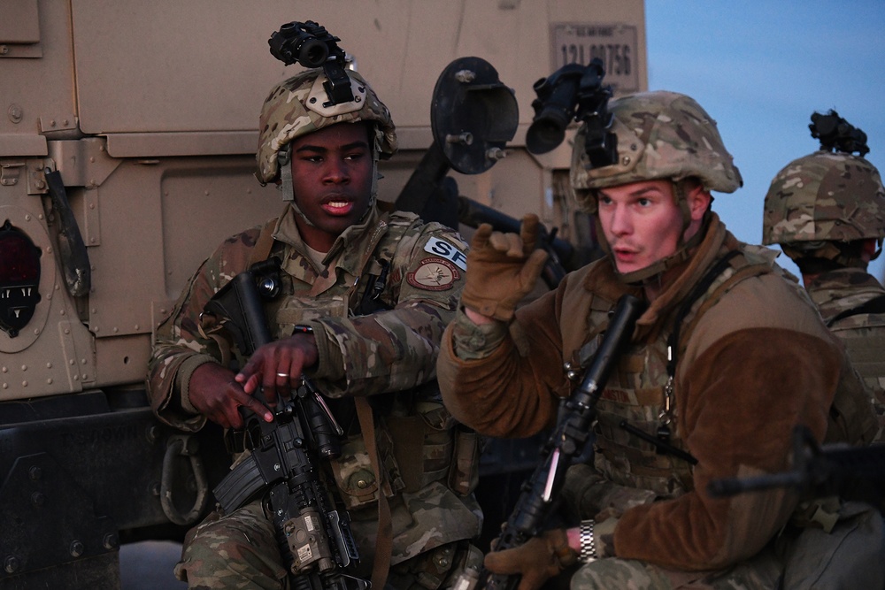 Members of the 341st Security Forces Group conduct a launch facility recapture during Global Thunder 19, Oct. 30, 2018, at Malmstrom Air Force Base, Mont.