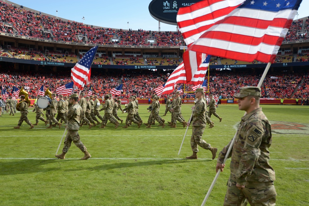 Kansas Army National Guard 35th Infantry Division Band Halftime Performance at Kansas City Chiefs Game