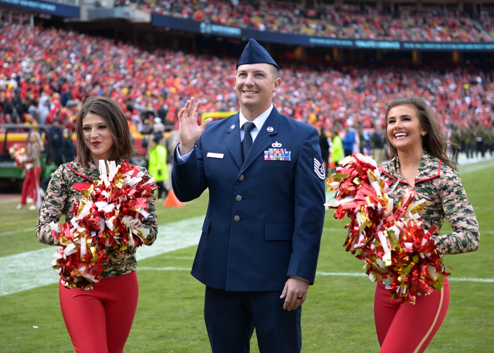 Huffstetler is Recognized at the Kansas City Chiefs Game