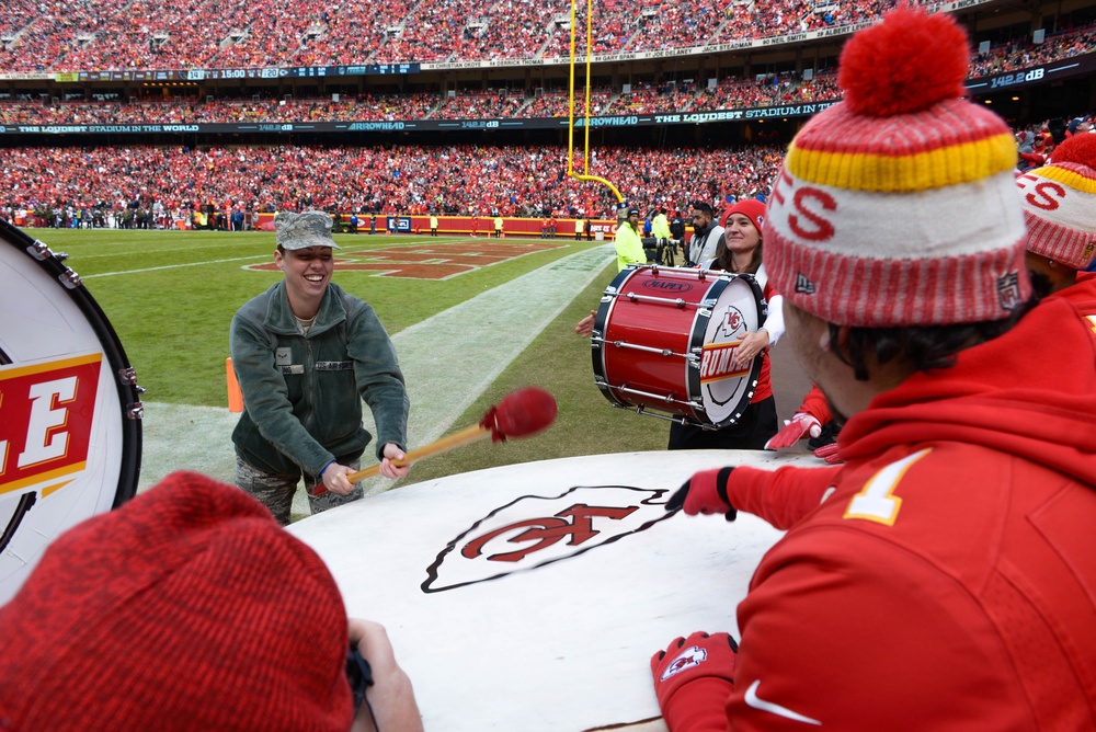 Kling Pounds Drum at Kansas City Chiefs Game