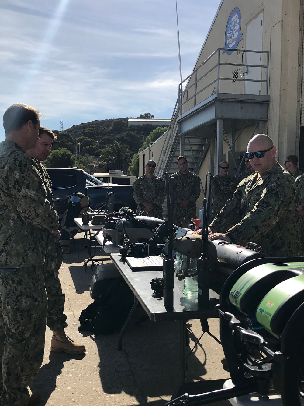 Rear Adm. DeWalt visits Explosive Ordnance Disposal Group One commands