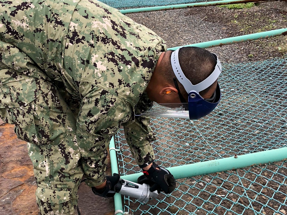 NMCB-3 Removes Damaged Fence, Eliminates Safety Hazard