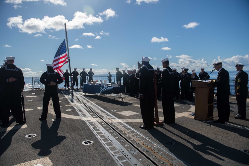 USS Stockdale (DDG 106) conducts burial at sea.