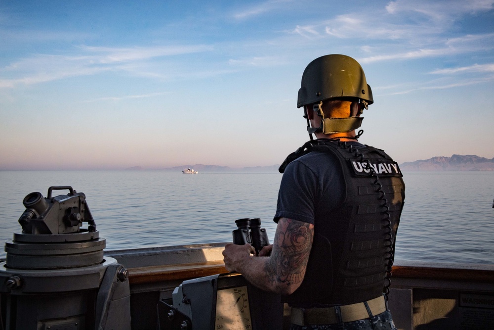 U.S. Navy transits the Strait of Hormuz
