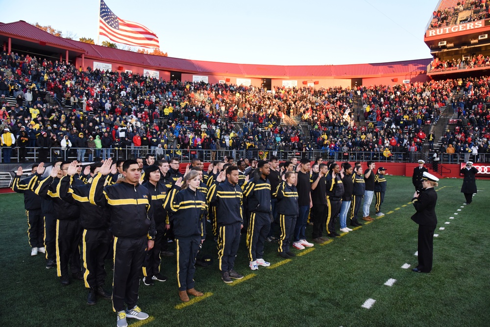 Future Service Members Recite Oath at Rutgers Military Appreciation Game