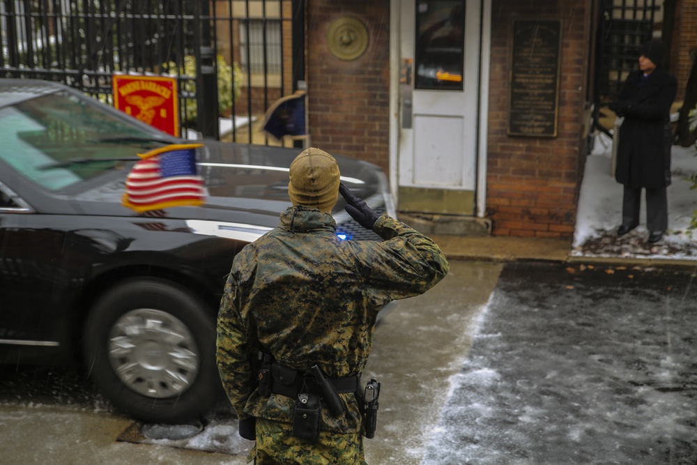 President Donald J. Trump, and Mrs. Melania Trump visit Marine Barracks Washington D.C.