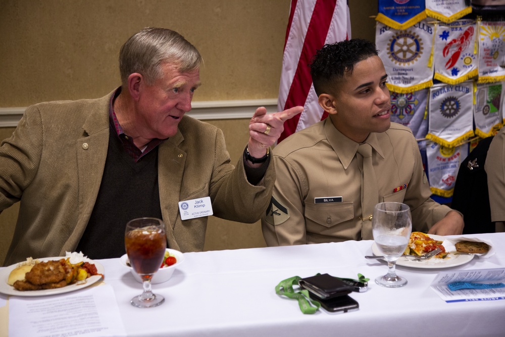 Parris Island Marine awarded Beaufort Rotary Military Person of the Year