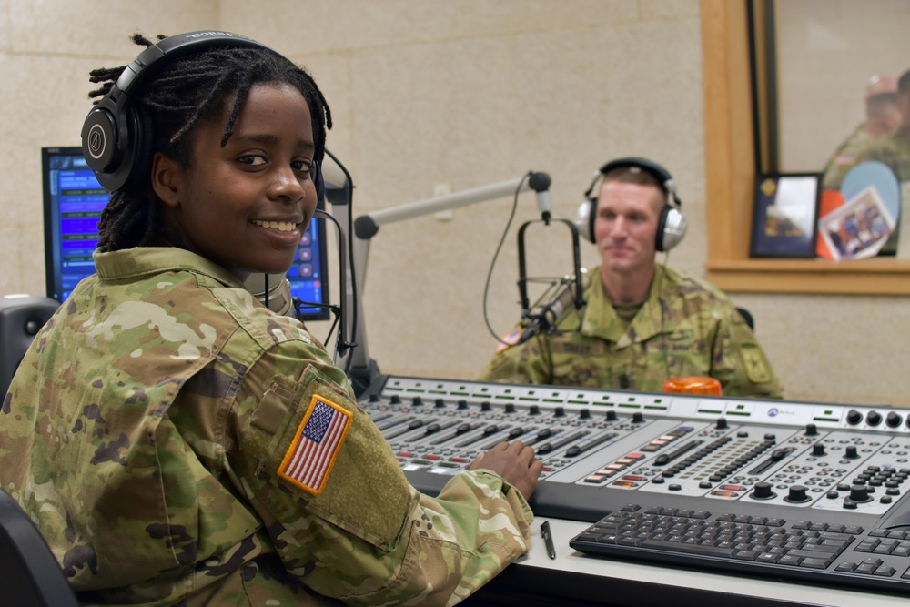 Sgt. Maj. of the Army Daniel A. Dailey conducts AFN Humphreys radio interview