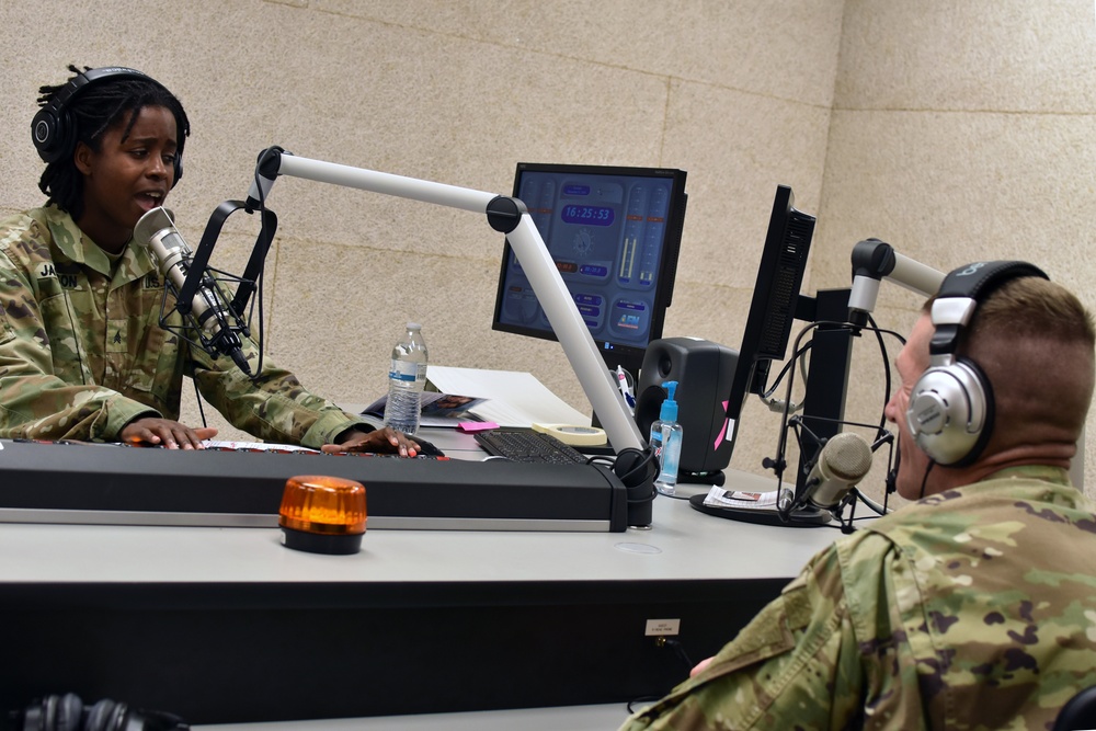 Sgt. Maj. of the Army Daniel A. Dailey gives AFN Humphreys radio interview