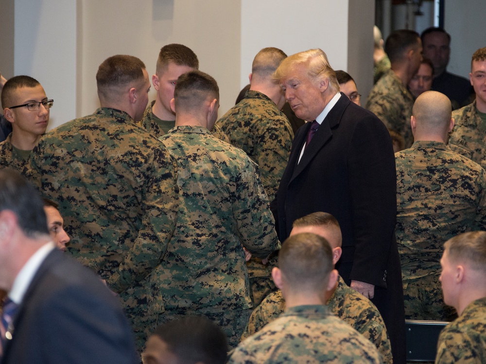 President Donald J. Trump Visits Marine Barracks Washington