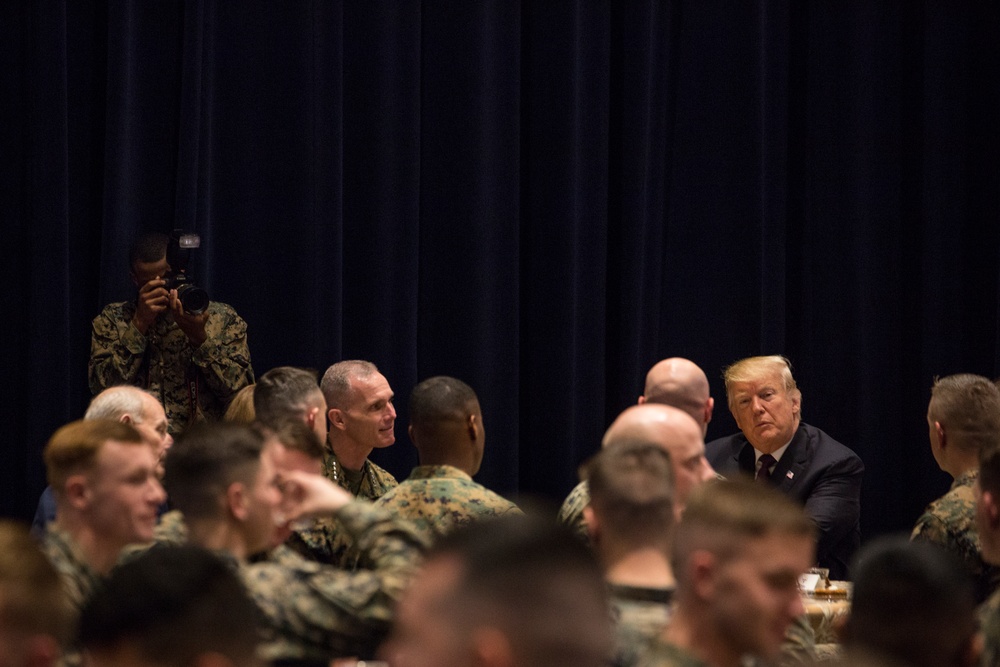 President Donald J. Trump Visits Marine Barracks Washington