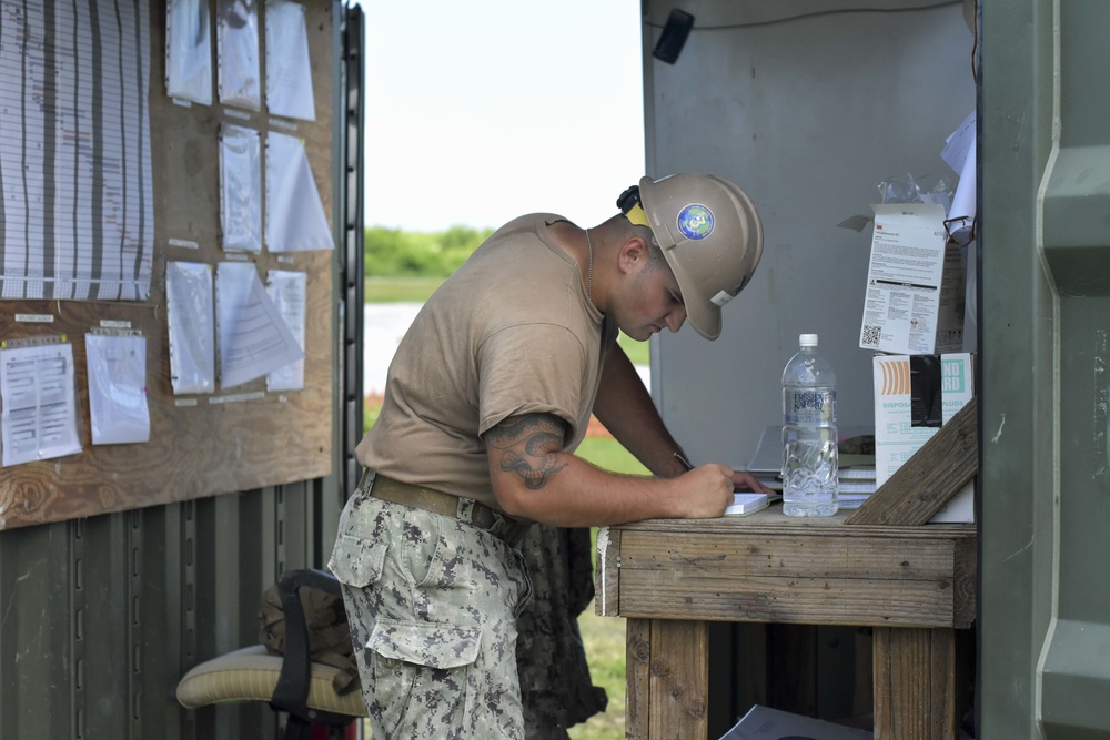 NMCB-3, Det. Diego Garcia Seabees Construct Bus Stop