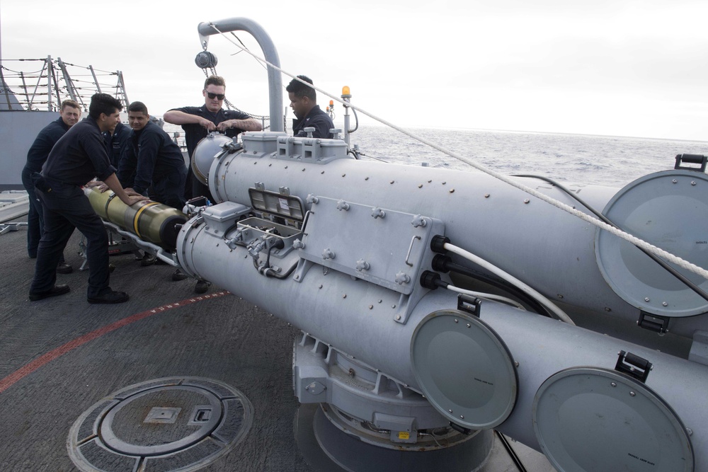 DVIDS - Images - Sailors perform maintenance on the torpedo launch ...