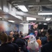 Cryptologic Technician (Technical) 2nd Class Scott Johnson participates in a Morale, Welfare and Recreation (MWR) Halloween costume contest on the mess decks aboard USS Stockdale (DDG 106).