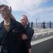 Sonar Technician (Surface) 2nd Class Conner Stampfli practices a Mechanical Advantage Control Hold (MACH) takedown as part of the security reaction force basic training course aboard USS Mobile Bay (CG 53).