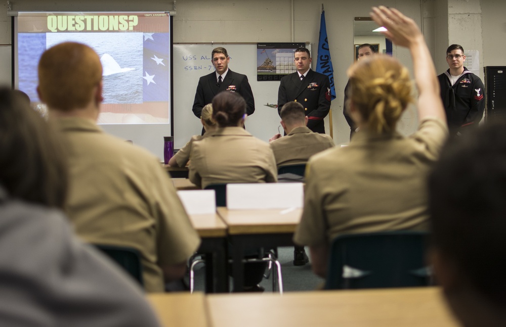 USS Alaska Speaks to Chugiak High School NJROTC