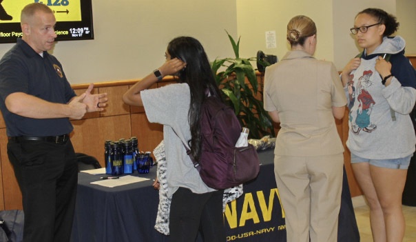 Navy Recruiters at Career Fair
