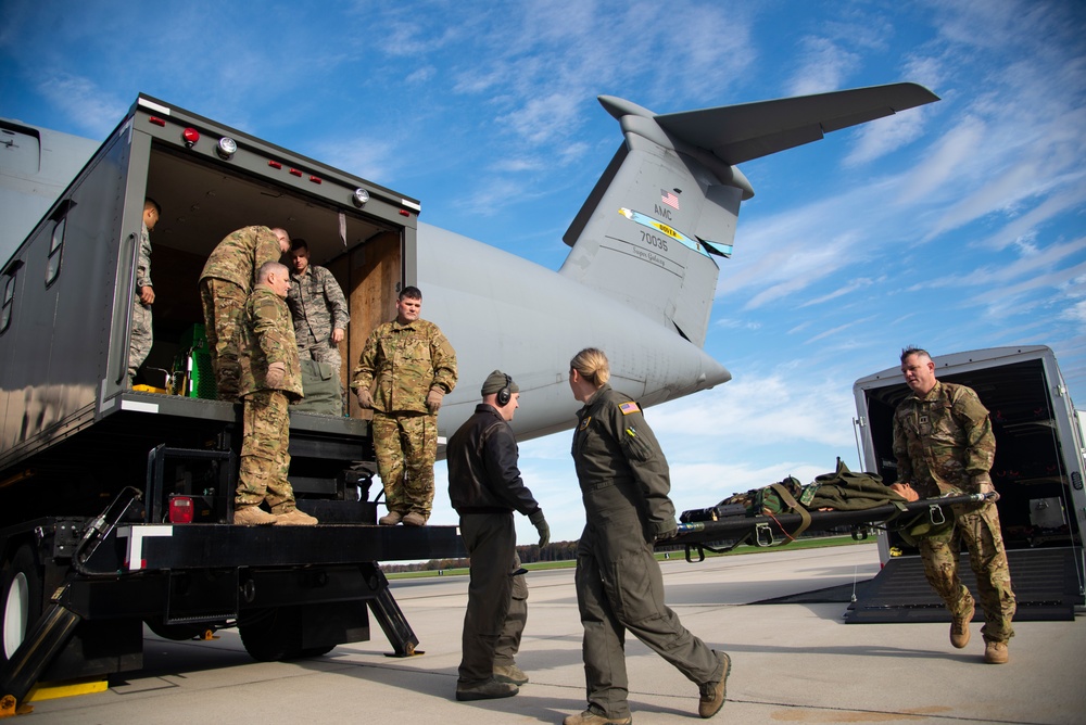 9th Airlift Squadron supports 142nd Aeromedical Evacuation and 337th Airlift Squadron training