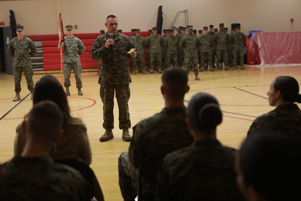 Marine Corps Combat Service Support Schools, Headquarters and Service Company Change of Command Ceremony