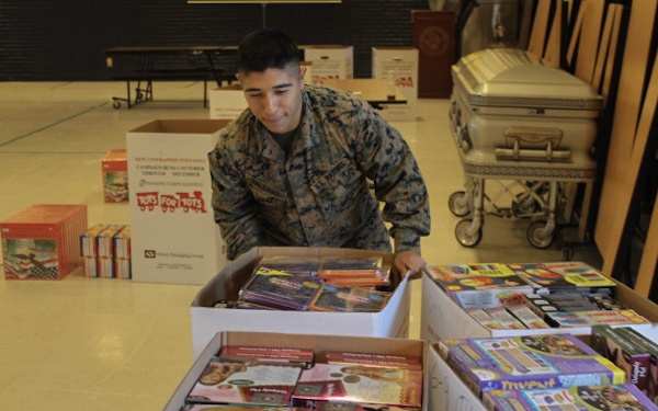 Marines prepapre for Toys for Tots