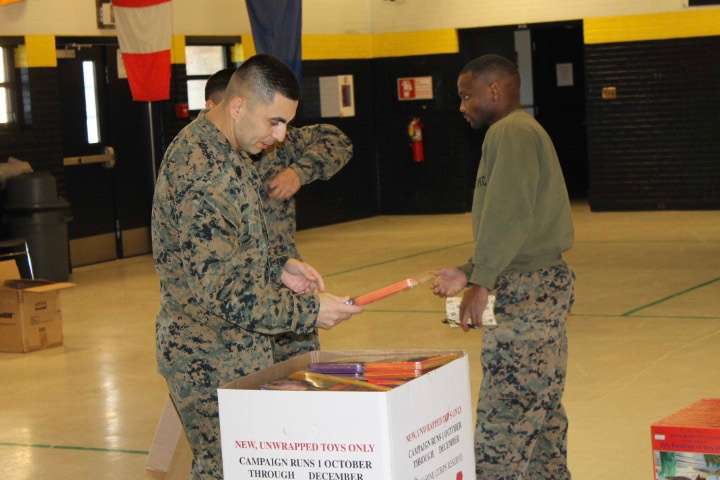 Marines prepare for Toys for Tots