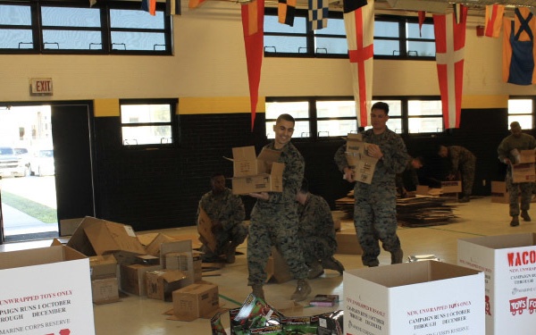 Marines Prepare for Toys for Tots