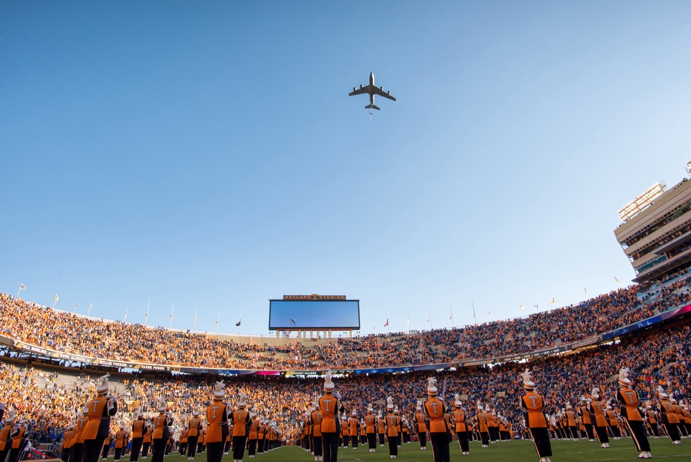 KC-135R Stratotanker conducts flyover at Neyland Stadium