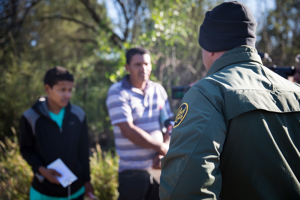 U.S. Border Patrol arrests aliens illegally entering the United States