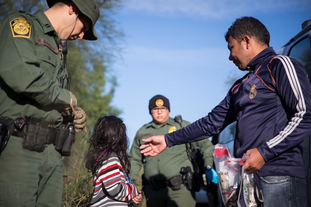 U.S. Border Patrol arrests aliens illegally entering the United States