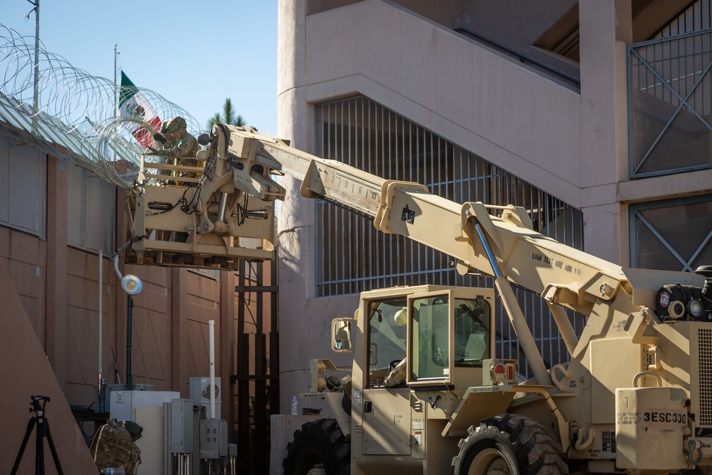 Engineers fortify border wall near DeConcini Crossing