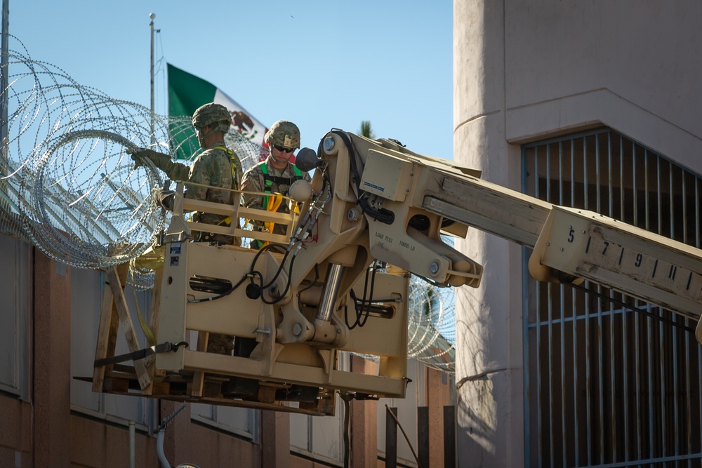 Engineers fortify border wall near DeConcini Crossing