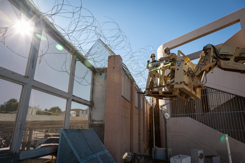 Engineers fortify border wall near DeConcini Crossing