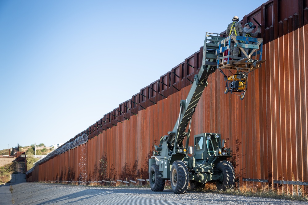 Engineers fortify border wall near DeConcini Crossing