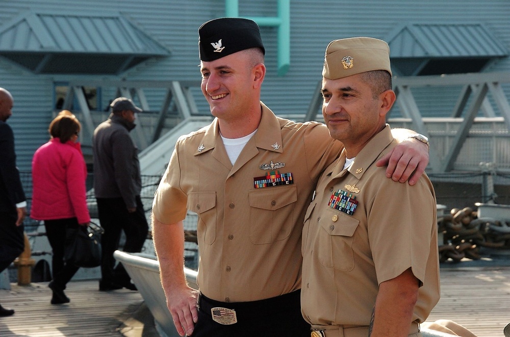 Afternoon re-enlistment aboard the USS Wisconsin (BB 64)